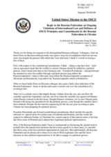 Statement by the Delegation of the United States of America in response to the statement by the Delegation of the Russian Federation on the situation in Ukraine and the need to implement the Minsk agreements