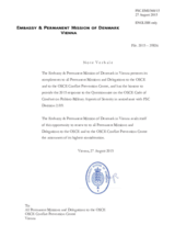 Response by the Delegation of Denmark to the Questionnaire on the Code of Conduct on Politico-Military Aspects of Security Response by the Delegation of Denmark to the Questionnaire on the Code of Conduct on Politico-Military Aspects of Security