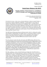 Statement by the Delegation of the United States of America on the ongoing aggression against Ukraine and violations of OSCE principles and commitments by the Russian Federation