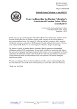 Statement by the Delegation of the United States of America on the sentencing of Estonian police officer Mr. E. Kohver