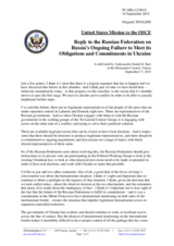 Statement by the Delegation of the United States of America in response to the statement by the Delegation of the Russian Federation on the situation in Ukraine and the need to implement the Minsk agreements