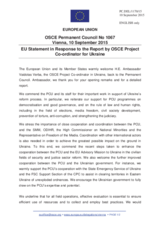 Statement by the Luxembourgian EU Presidency in response to the report by the OSCE Project Co-ordinator in Ukraine, Ambassador Vaidotas Verba