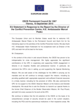 Statement by the Luxembourgian EU Presidency in response to the report by the Director of the Conflict Prevention Centre, Ambassador Marcel Pesko