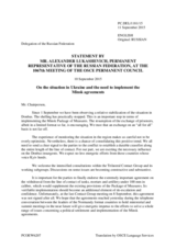 Statement by the Delegation of the Russian Federation on the situation in Ukraine and the need to implement the Minsk agreements