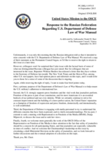 Statement by the Delegation of the United States of America in response to the statement by the Delegation of the Russian Federation on the United States Department of Defense Law of War Manual