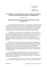 Statement by the Luxembourgian EU Presidency in response to the presentation by Ms. R. Evans, Senior Nuclear Security Officer, Department of Nuclear Safety and Security, International Atomic Energy Agency