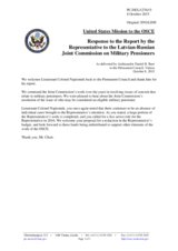 Statement by the Delegation of the United States of America in response to the report by the OSCE Representative to the Latvian-Russian Joint Commission on Military Pensioners