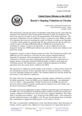 Statement by the Delegation of the United States of America on the ongoing aggression against Ukraine and violations of OSCE principles and commitments by the Russian Federation