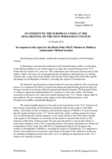 Statement by the Luxembourgian EU Presidency in response to the report by the Head of the OSCE Mission to Moldova, Ambassador Michael Scanlan