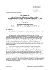 Statement by the Delegation of the Russian Federation in response to the report by the Head of the OSCE Mission to Moldova, Ambassador Michael Scanlan