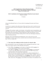 Opening Session, Keynote Address by Dr. Franceso Palermo, President, Advisory Committee on the Framework Convention for the Protection of National Minorities