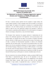 Statement by the Luxembourgian EU Presidency on the ongoing aggression against Ukraine and violations of OSCE principles and commitments by the Russian Federation
