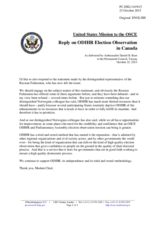 Statement by the Delegation of the United States of America on the observation by the OSCE Office for Democratic Institutions and Human Rights of the parliamentary elections in Canada held on 19 October 2015