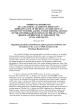 Second additional remarks by the Delegation of the Russian Federation on the situation in Ukraine and the need to implement the Minsk agreements