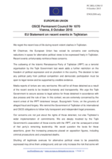 Statement by the Luxembourgian EU Presidency on the recent events in Tajikistan