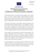 Statement by the Luxembourgian EU Presidency on the parliamentary elections in Kyrgyzstan, held on 4 October 2015