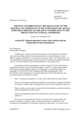 Session 3, Written Contribution