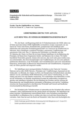 Gedenkerklärung von Astana: Auf dem Weg zu einer Sicherheitsgemeinschaft