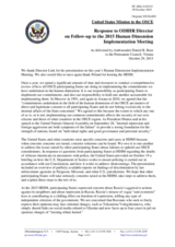 Statement by the Delegation of the United States of America in response to the report by the Director of the Office for Democratic Institutions and Human Rights (ODIHR) on the Human Dimension Implementation Meeting