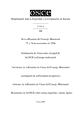 Final Document of the Eighth Meeting of the OSCE Ministerial Council, Vienna, 27-28 November 2000 (es)