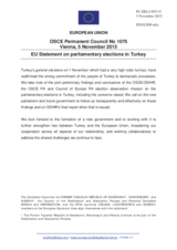 Statement by the Luxembourgian EU Presidency on the parliamentary elections in Turkey, held on 1 November 2015