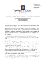 Statement by the Delegation of Norway on the law on “foreign agents” in the Russian Federation