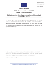 Statement by the Luxembourgian EU Presidency on the release of Mr. A. Yunusov in Azerbaijan