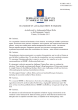 Statement by the Delegation of Norway on the local elections in Ukraine on 25 October 2015