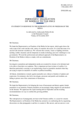 Statement by the Delegation of Norway in response to the report by the OSCE Representative on Freedom of the Media, Ms. Dunja Mijatović