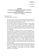 Statement by H.E. Erlan Idrissov, Minister for Foreign Affairs