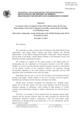 Statement by the Delegation of Armenia in response to the address by the Co-Chairmen of the Minsk Group and to the reports on the Conflict Dealt with by the OSCE Minsk Conference