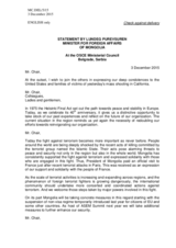 Statement by H.E. Purevsuren Lundeg, Minister for Foreign Affairs
