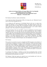 Statement by H.E. Ivo Šrámek, Deputy Minister for Foreign Affairs