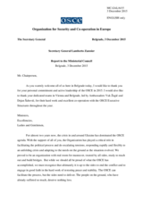 Report to the Ministerial Council by H.E. Lamberto Zanier