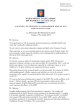 Statement by the Delegation of Norway in response to the report by Ambassador Ertugrul Apakan and to the update by Ambassador Martin Sajdik