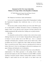 Statement by H.E. Linas Linkevičius, Minister of Foreign Affairs