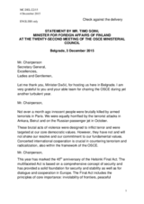 Statement by H.E. Timo Soini, Minister for Foreign Affairs