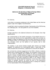Statement by H.E. Teresa Ribeiro, Secretary of State for Foreign Affairs and Co-operation