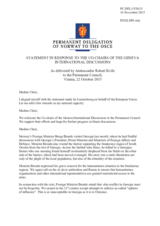Statement by the Delegation of Norway in response to the address by the Co-Chairmen of the Geneva International Discussions