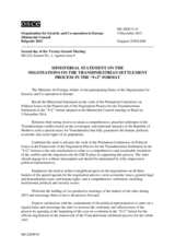 Ministerial Statement on the Negotiations on the Transdniestrian Settlement Process in the "5+2" Format