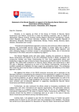 Joint Statement on the Support of the Security Sector Reform and Covernance