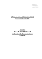 Statement by H.E. Abdellah Zegour, Ambassador to Serbia