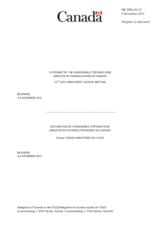 Statement by H.E. Stephane Dion, Minister of Foreign Affairs 