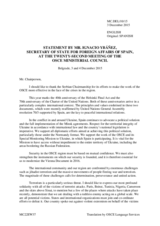 Statement by H.E. Ignacio IBANEZ, Secretary of State for Foreign Affairs
