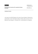 Statement by H.E. Nikola Poposki, Minister of Foreign Affairs 