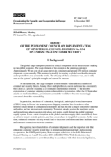 Report of the Permanent Council on implementation of Ministerial Council Decision No. 9/04 on enhancing container security