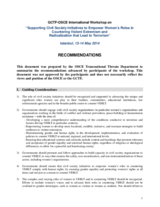 Workshop Recommendations on Supporting Civil Society Initiatives to Empower Women’s Roles in Countering Violent Extremism and Radicalization that Lead to Terrorism