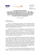 Statement by Amb. Carlos Sanchez de Boado, Chairman of the Permanent Council, Spain