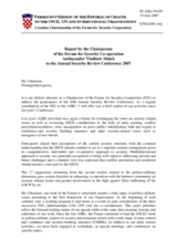 Report by Amb. Vladimir Matek, Chairman of the Forum for Security Co-operation, Croatia