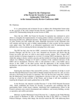 Statement by Amb. Parts, Chairperson of the Forum for Security Co-operation